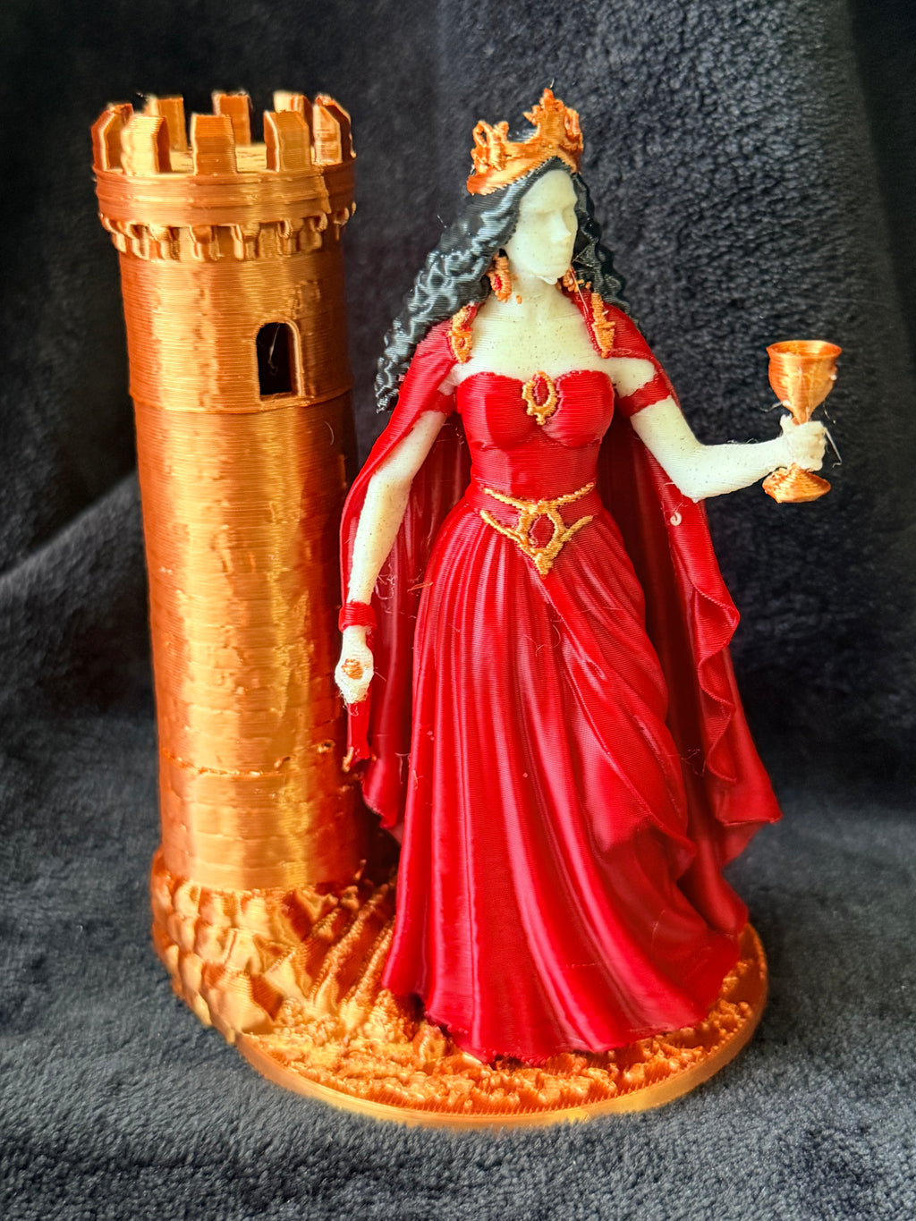 Santa Bárbara con Torre - Figura Impresa en 3D | 10 cm | Multicolor
