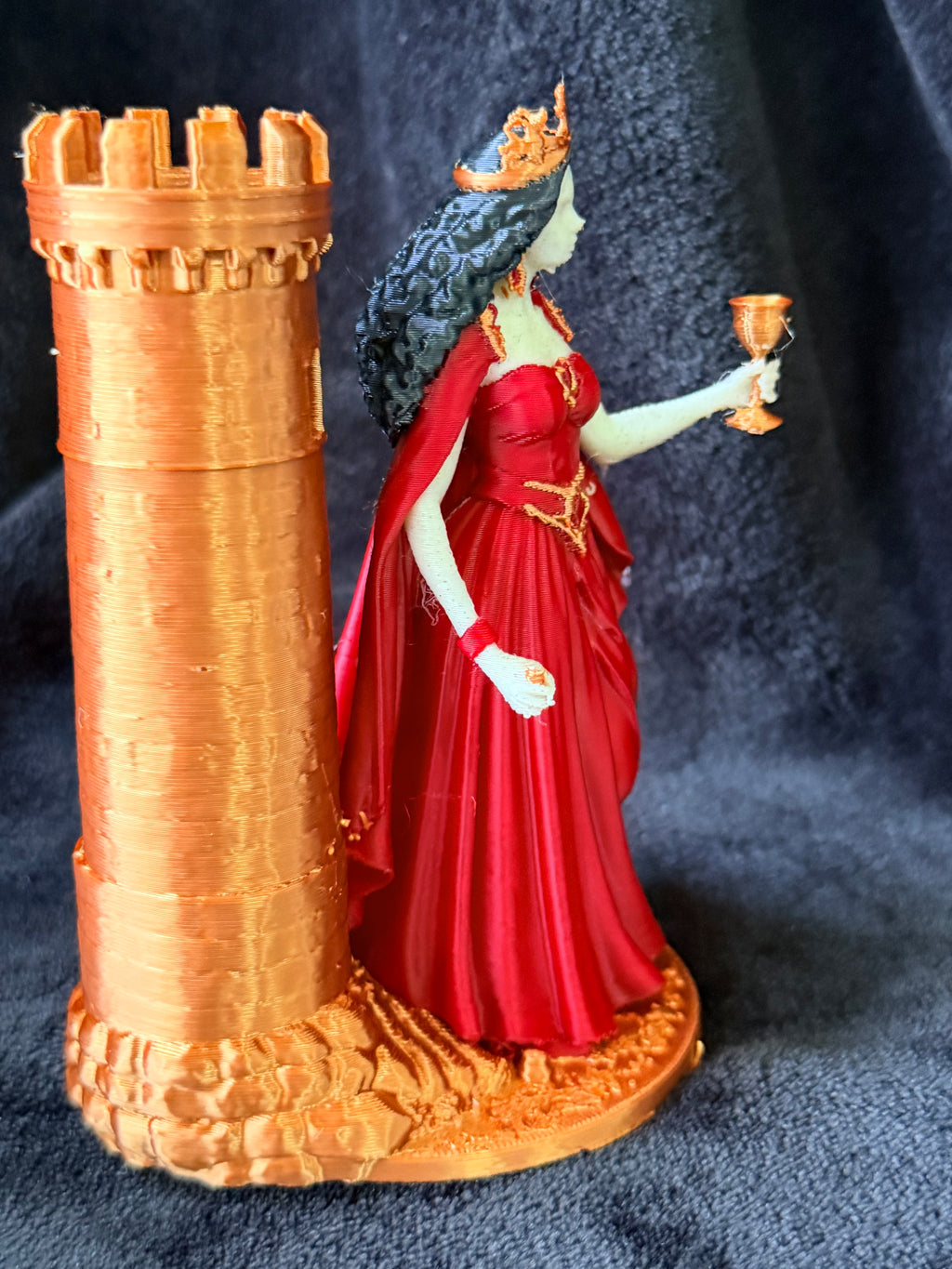 Santa Bárbara con Torre - Figura Impresa en 3D | 10 cm | Multicolor