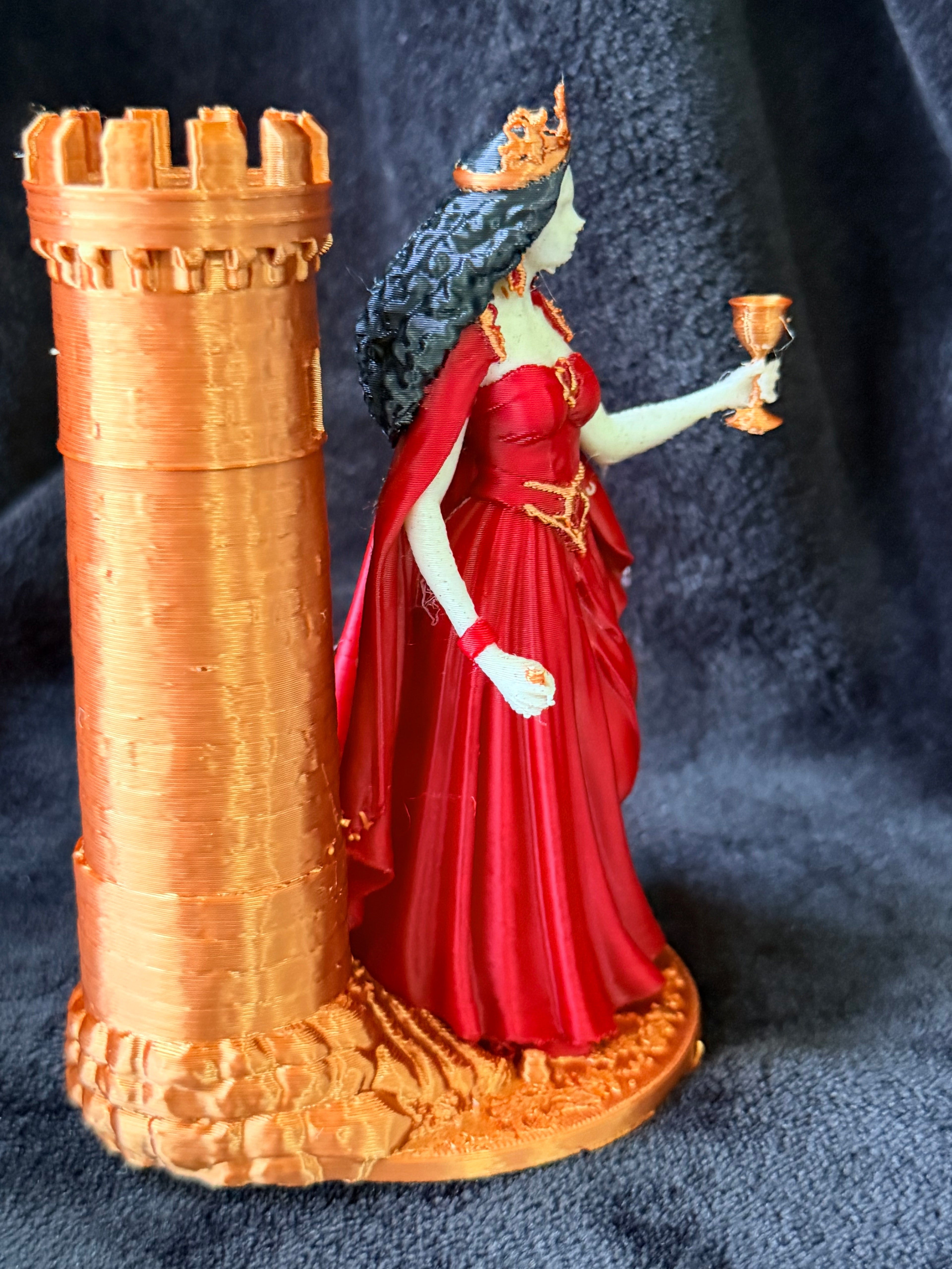Santa Bárbara con Torre - Figura Impresa en 3D | 10 cm | Multicolor