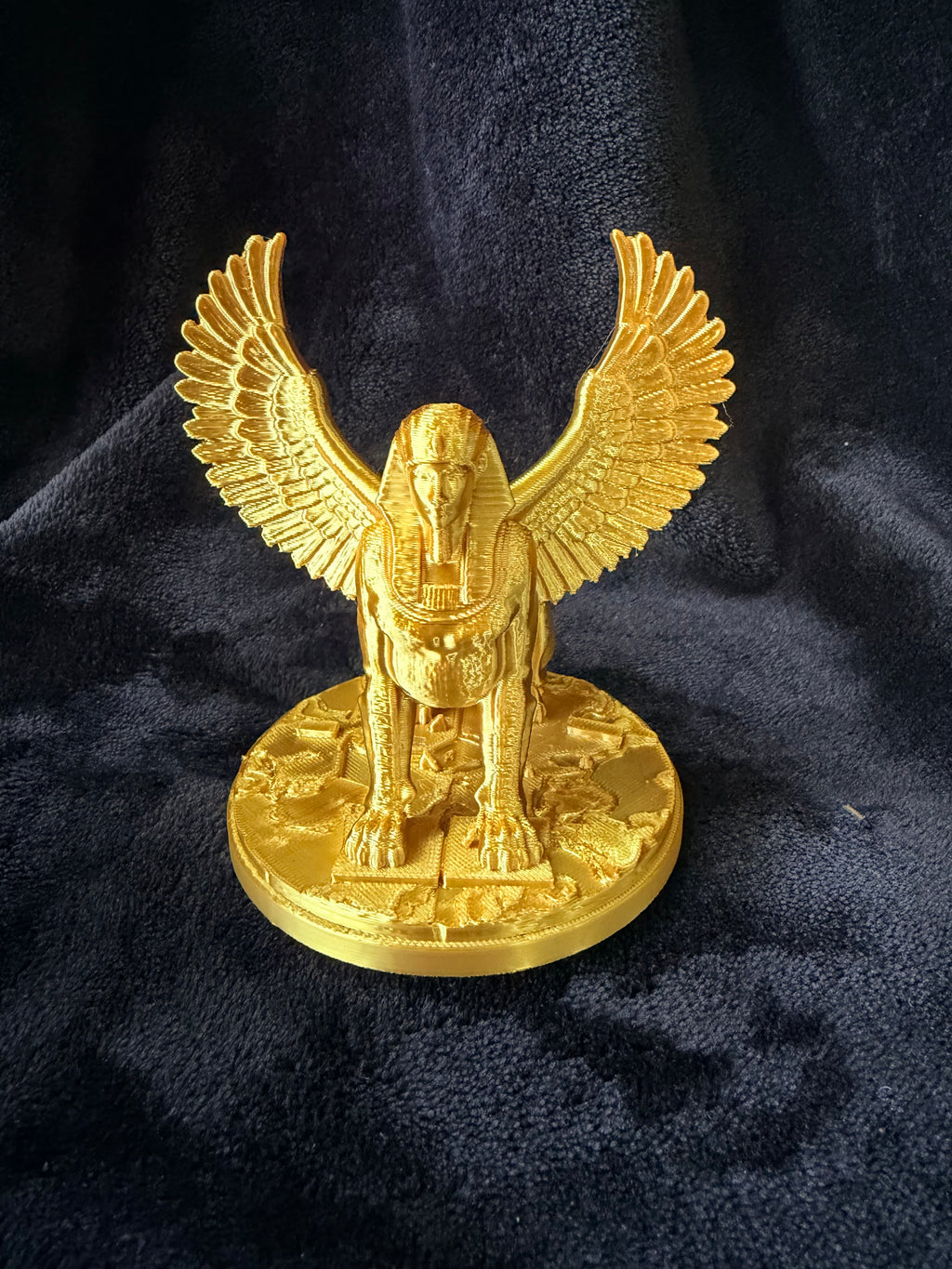 Esfinge Divina con Alas - Figura Impresa en 3D | Color Dorado