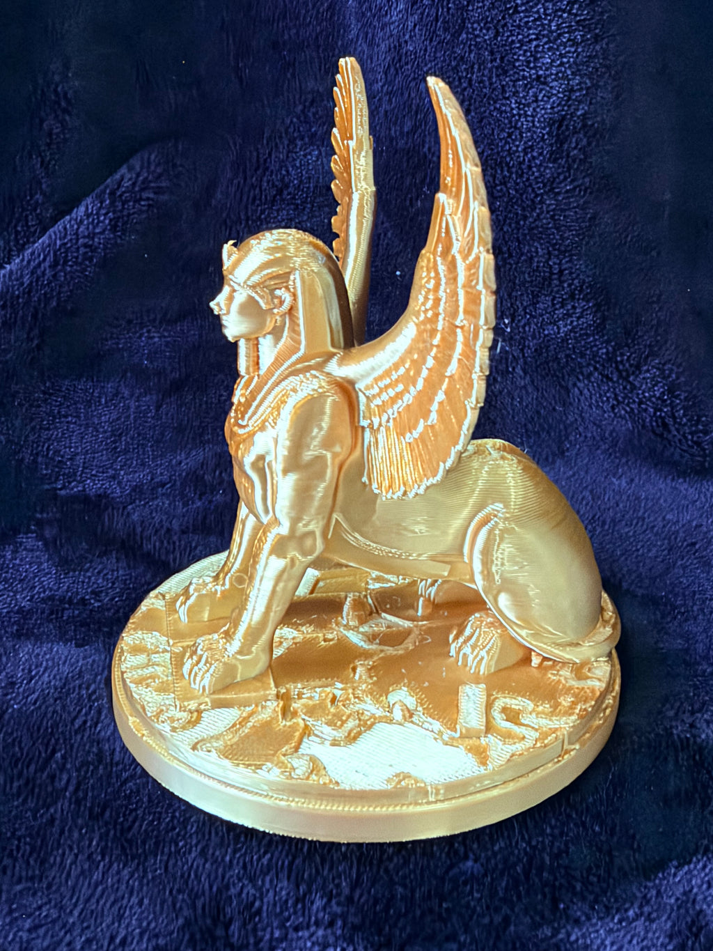 Esfinge Divina con Alas - Figura Impresa en 3D | Color Dorado