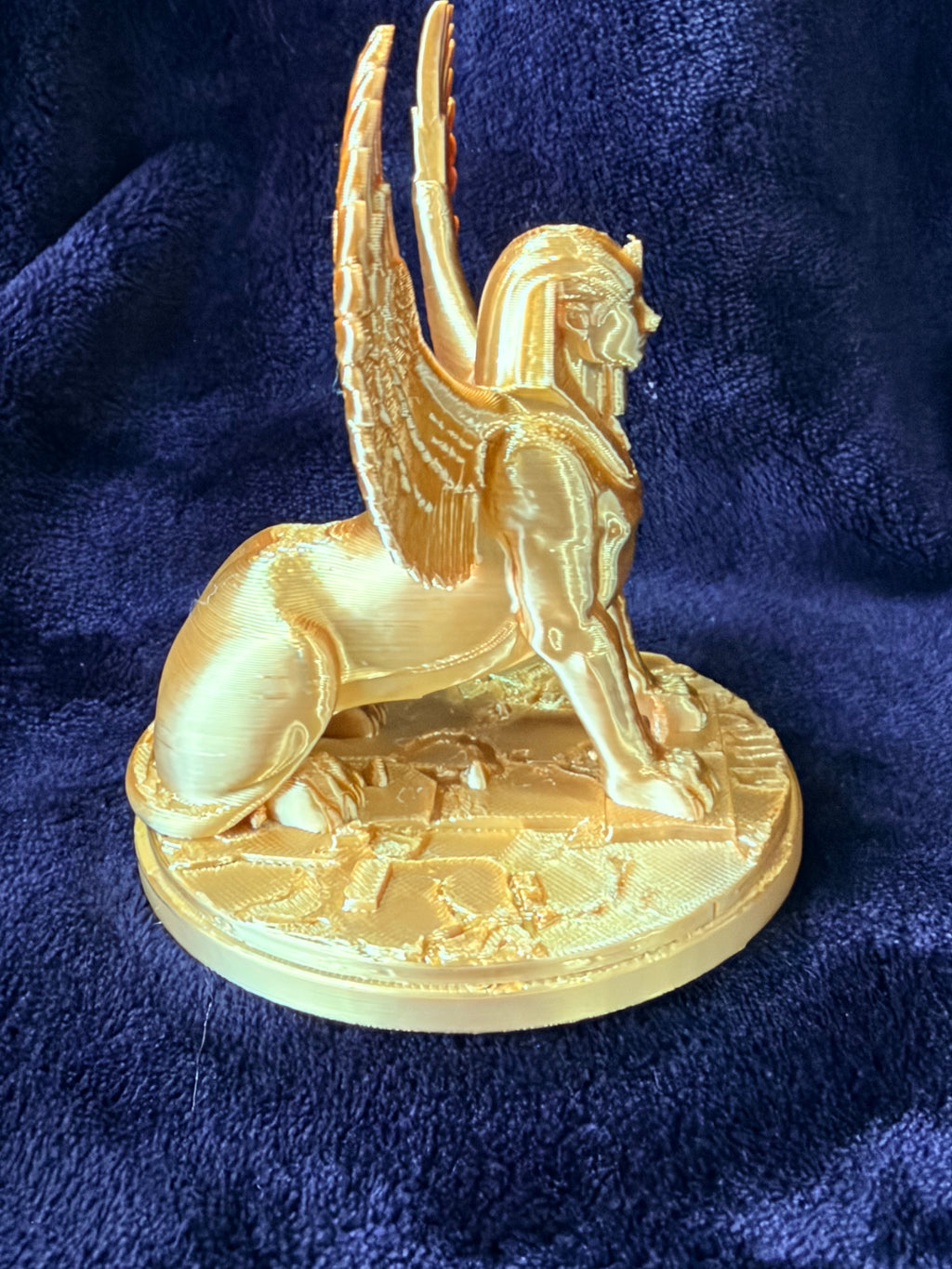 Esfinge Divina con Alas - Figura Impresa en 3D | Color Dorado