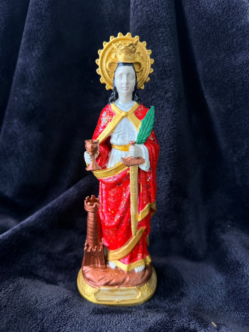 Santa Bárbara Clásica - Figura Impresa en 3D | Multicolor | Para Devotos Cubanos